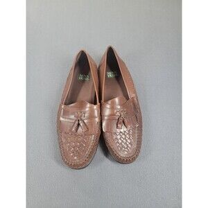 Nunn‎ Bush Shoes Mens Size 10M Brown Leather Loafers Woven Tassel Slip On Dress